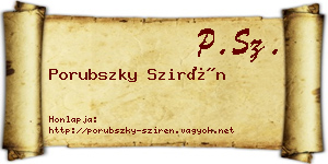 Porubszky Szirén névjegykártya